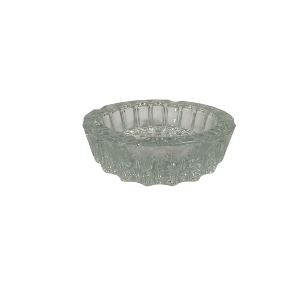 Cut Glass Ribbed Ashtray Starburst Kig Indonesia 1960s